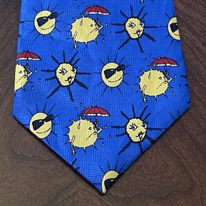 Vintage Marco Polo Italian Style Blue Gold Men’s Neck Tie